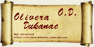 Olivera Dukanac vizit kartica